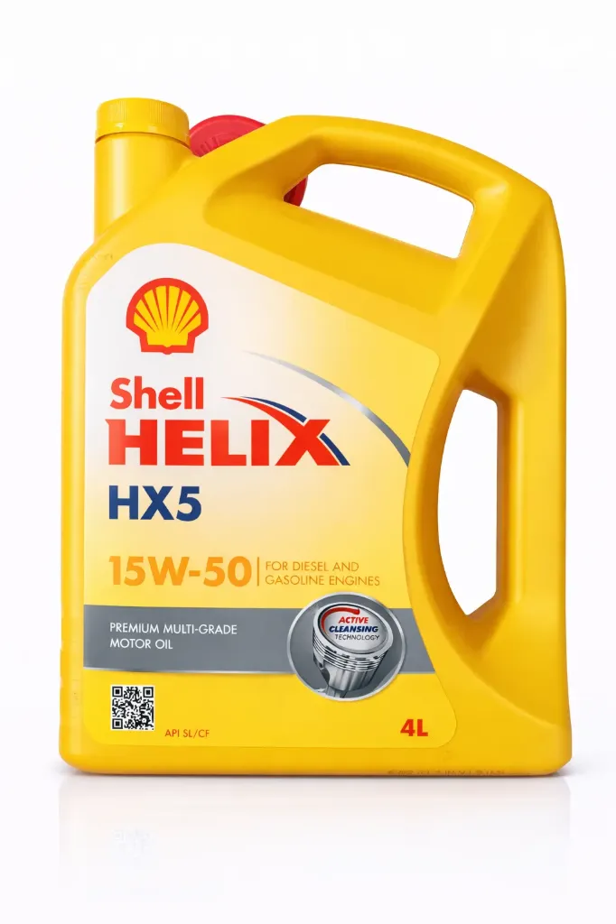 شل اصفر 4 لتر & shell helix hx5 15w-50 4le